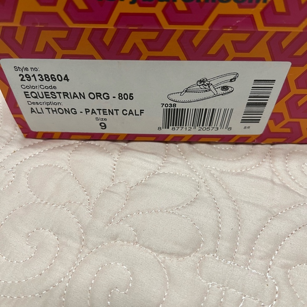 Tory Burch Equestrian Orange Sandals - Picture 2 of 4